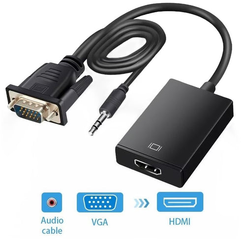 Convertidor Vga A Hdmi con cable Audio/Video HD